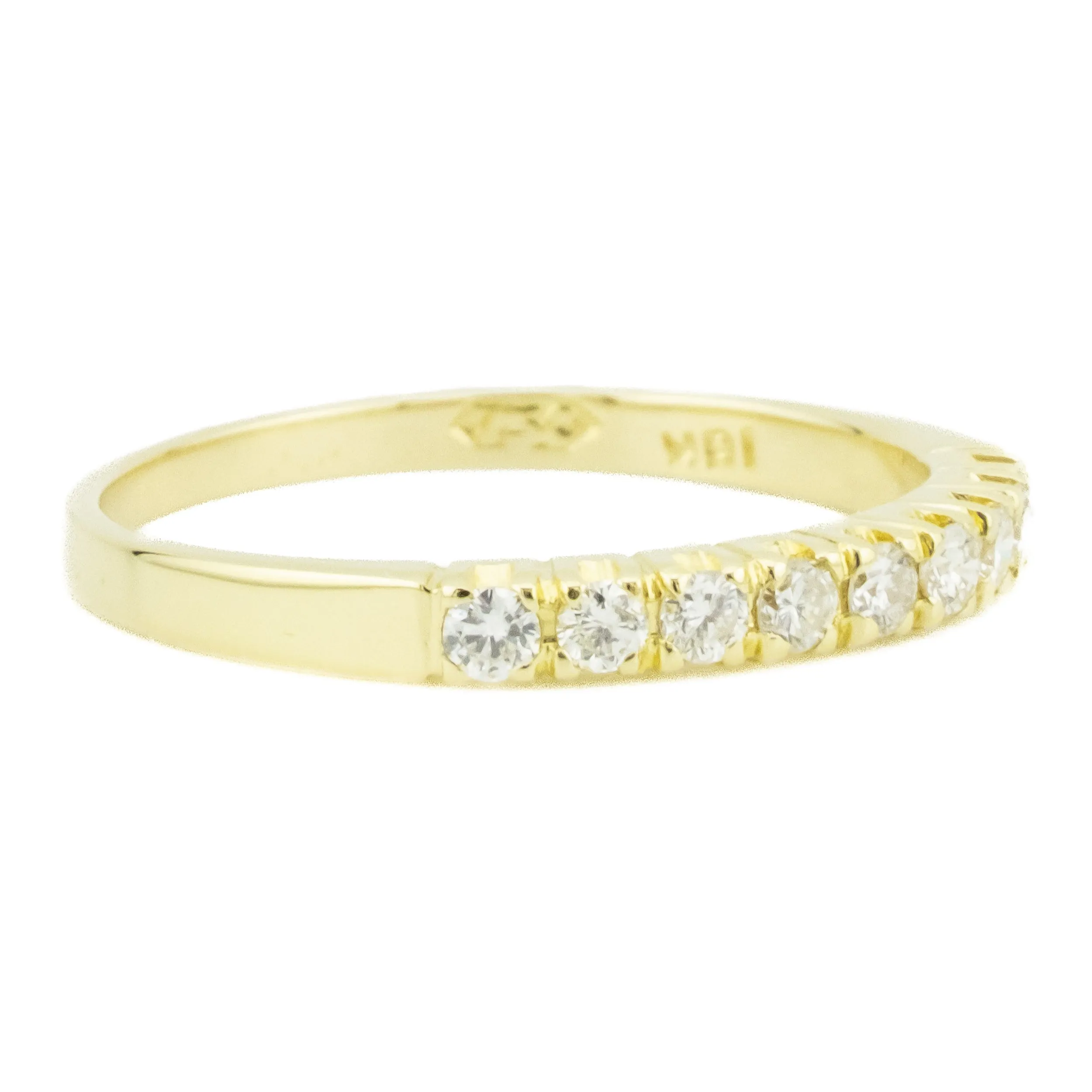 0.25ctw Diamond Accented Wedding Band Ring in 18K Yellow Gold - Size 5.75