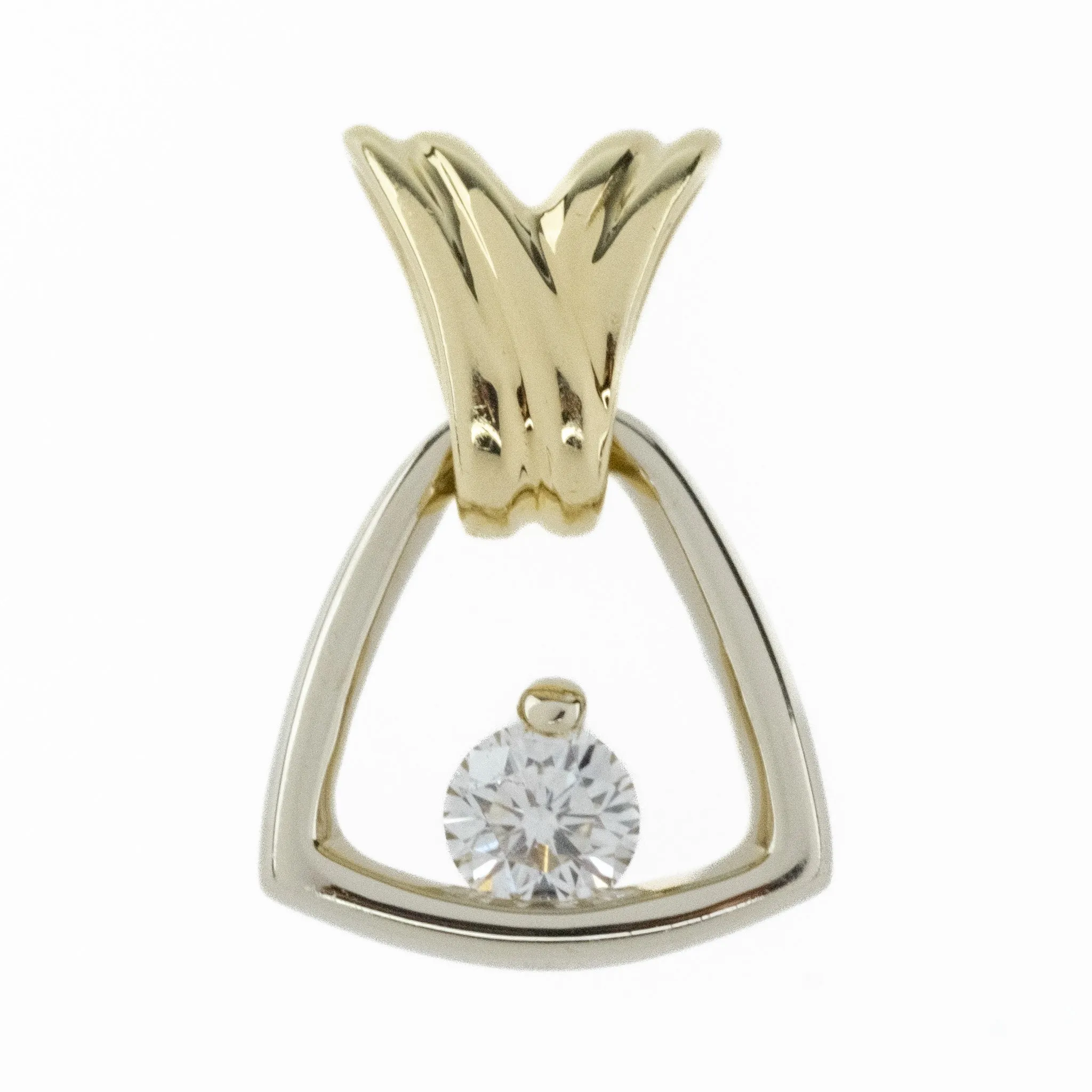 0.27ctw Solitaire Diamond Pendant in 14K Two Tone Gold