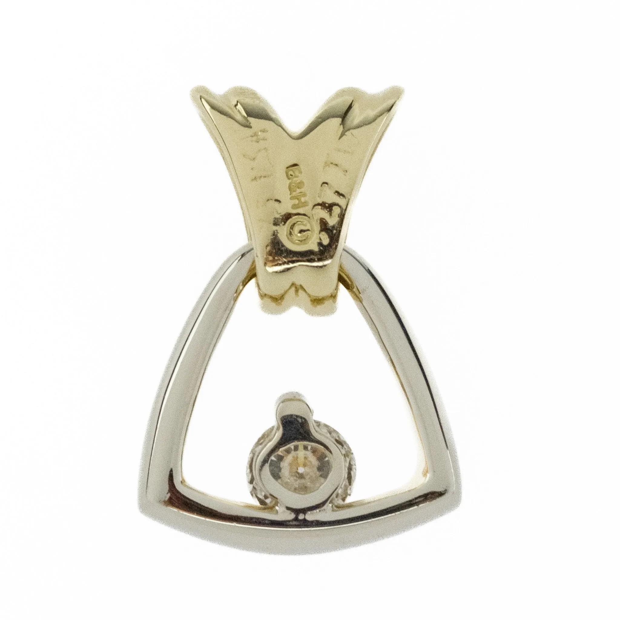 0.27ctw Solitaire Diamond Pendant in 14K Two Tone Gold