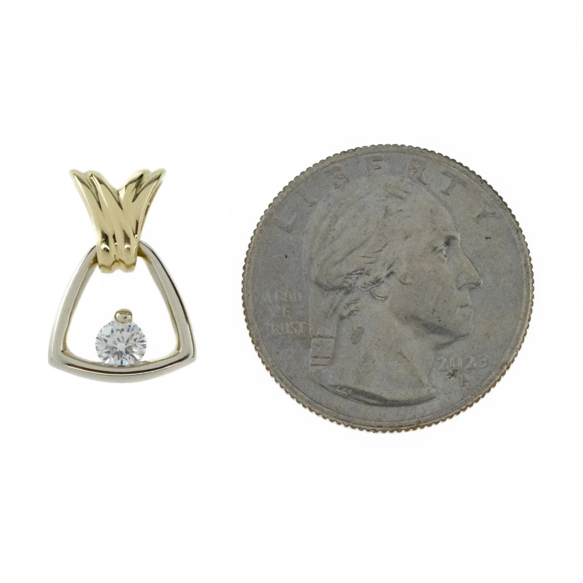 0.27ctw Solitaire Diamond Pendant in 14K Two Tone Gold
