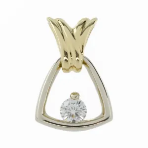 0.27ctw Solitaire Diamond Pendant in 14K Two Tone Gold