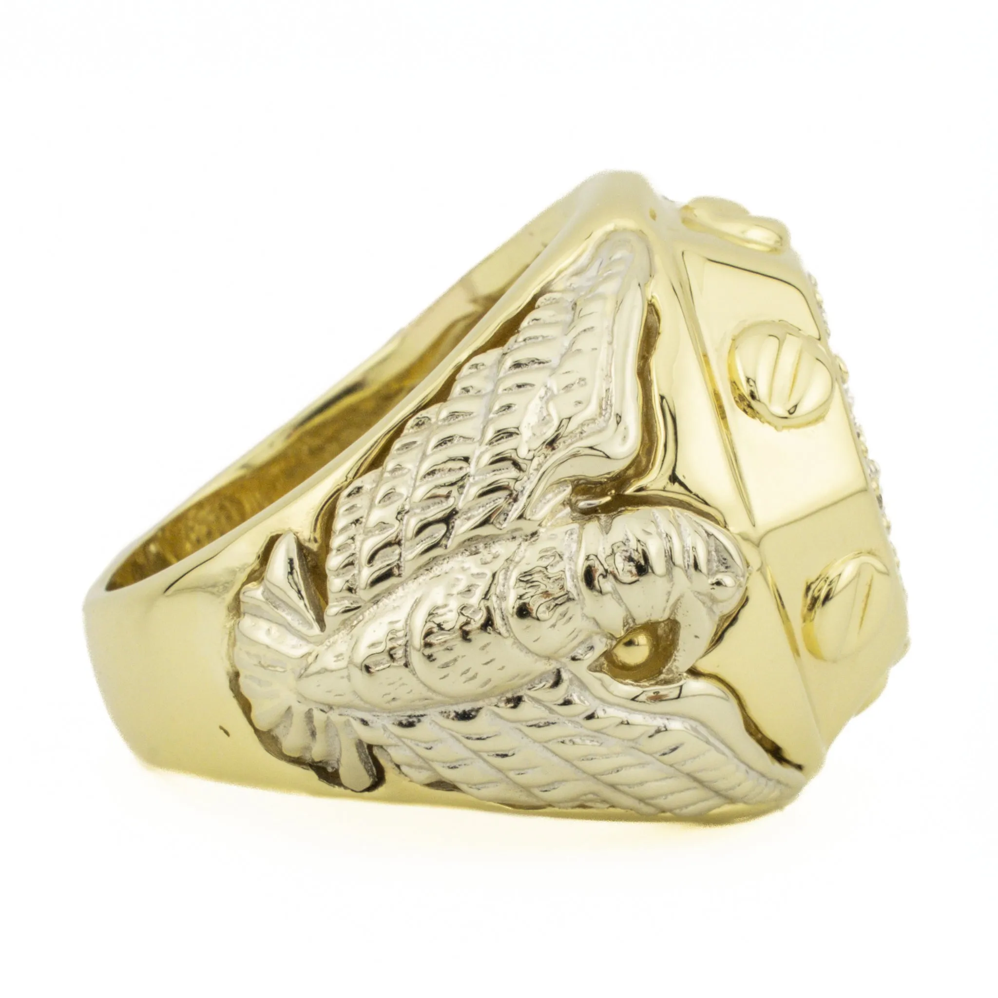 0.38ctw Diamond Accented Gent's Ring in 14K Two Tone Gold -Size 14