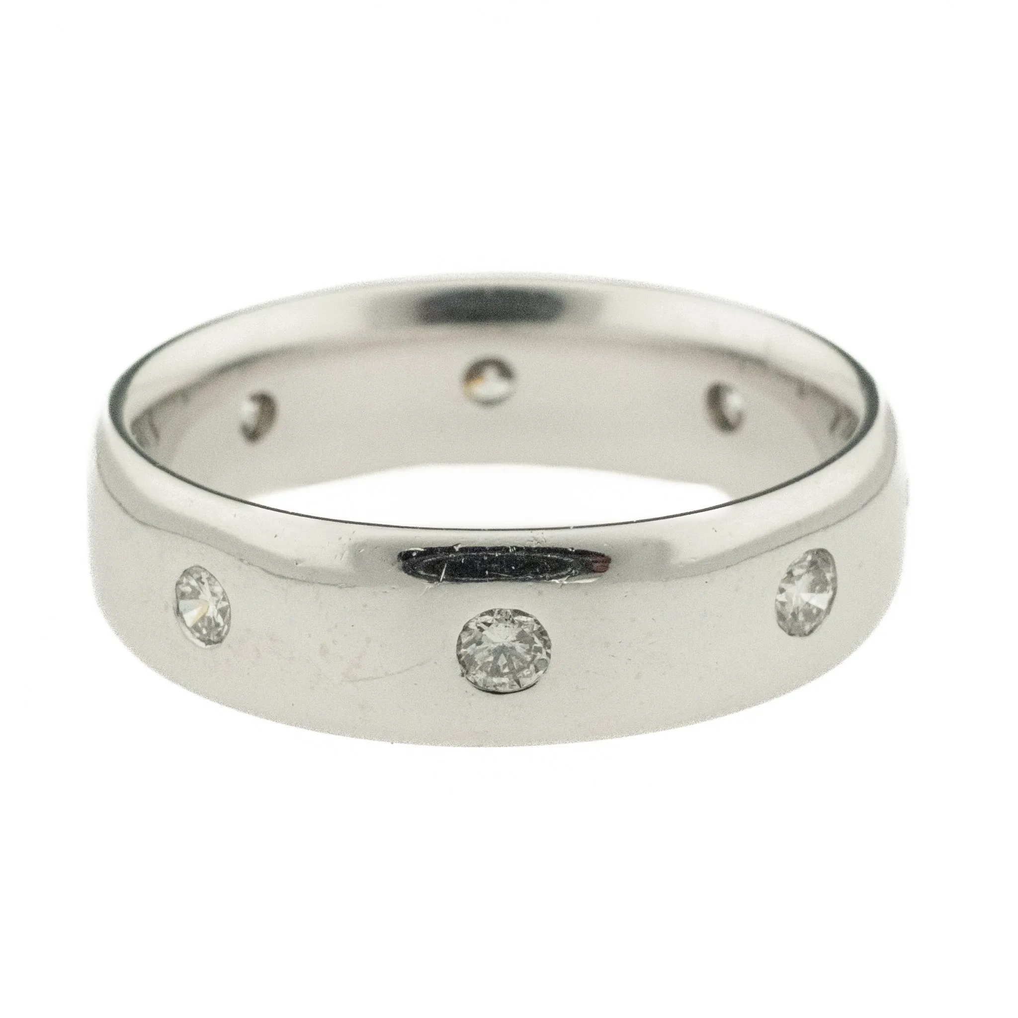 0.40ctw Diamond Accented Wedding Band in 14K White Gold - Size 8.5