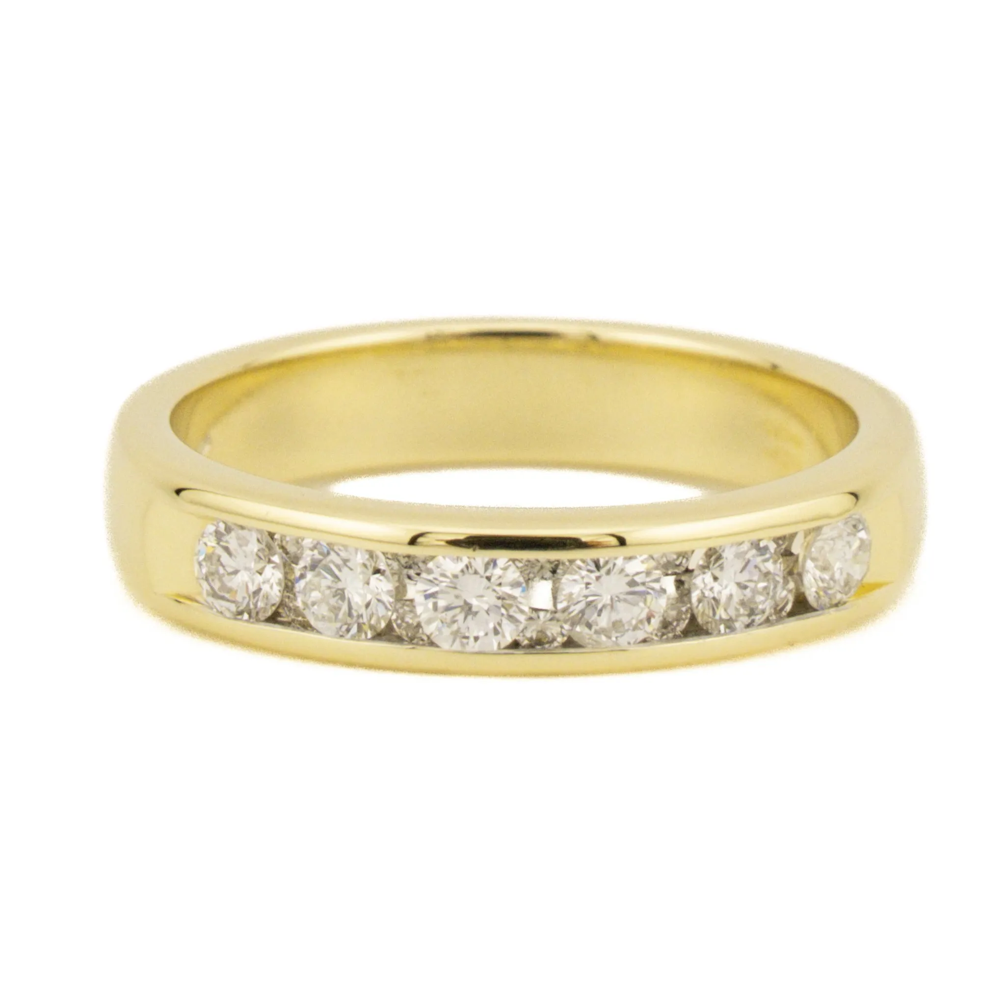 0.50ctw Diamond Accented Channel Set Wedding Band Ring in 14K Yellow Gold - Size 6