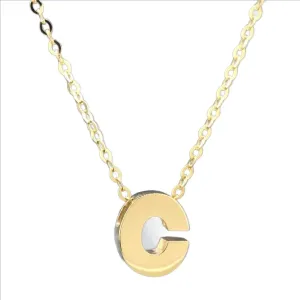 14K Y Gold initial 'C' pendant