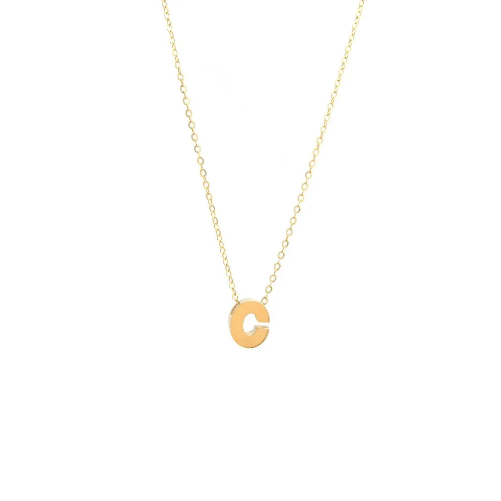 14K Y Gold initial 'C' pendant