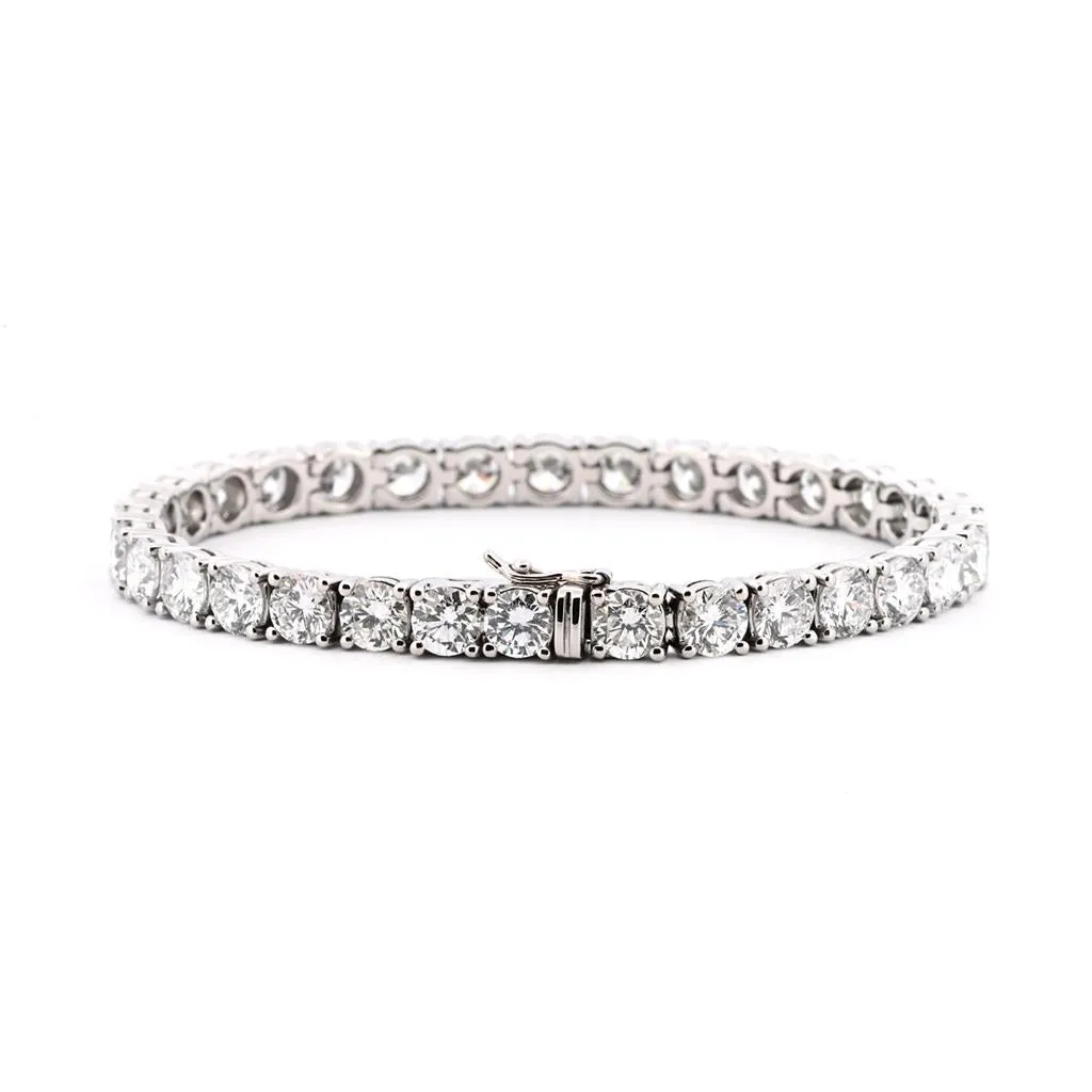 16.55ctw Round Diamond Tennis Bracelet, 7" - 950 Platinum