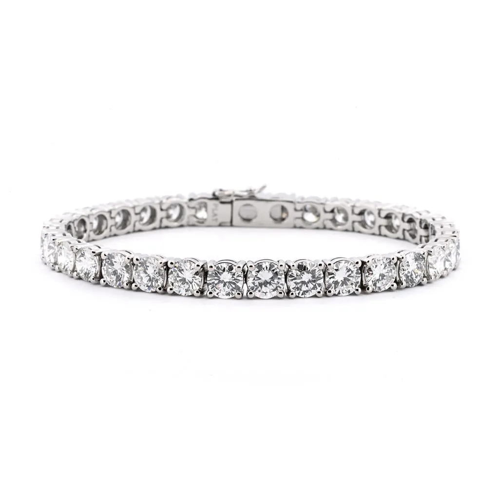 16.55ctw Round Diamond Tennis Bracelet, 7" - 950 Platinum