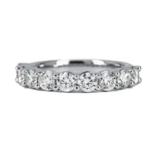 1.87CTW 9 DIAMOND BAND, Round, Size 7 - 14K WHITE GOLD