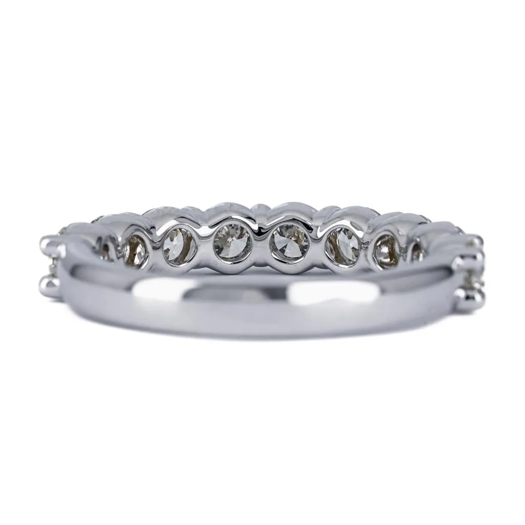 1.87CTW 9 DIAMOND BAND, Round, Size 7 - 14K WHITE GOLD
