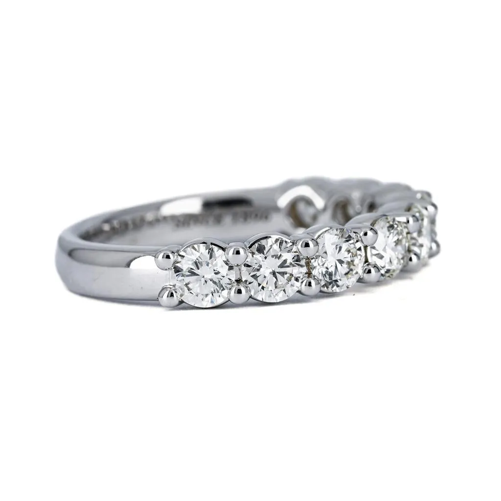 1.87CTW 9 DIAMOND BAND, Round, Size 7 - 14K WHITE GOLD