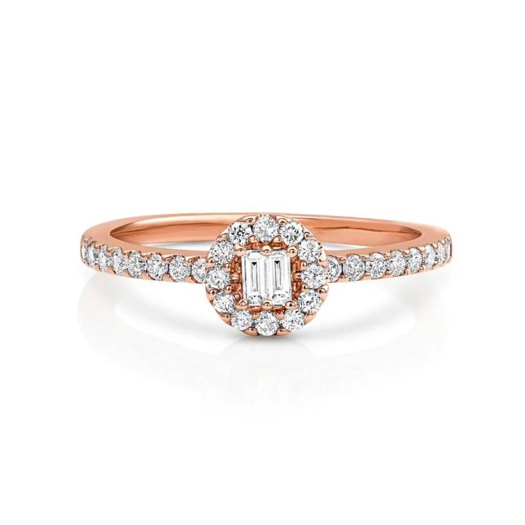 18kt Pink Gold Halo Pav Band