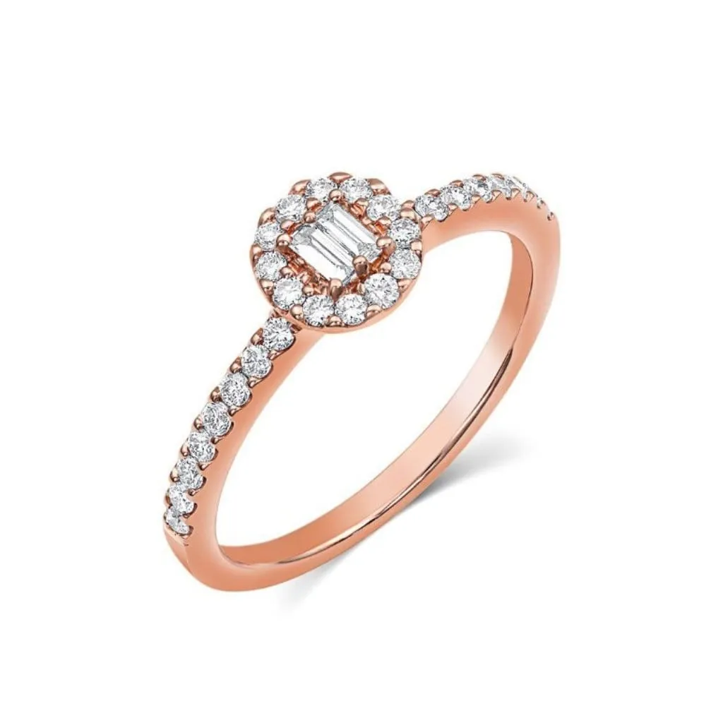 18kt Pink Gold Halo Pav Band