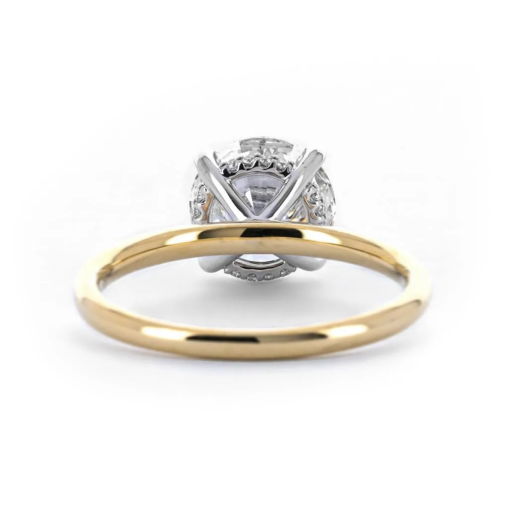 3.11CTW Round Lab Grown Diamond Engagement Ring, Signature Solitaire - 14K Multi-Tone Gold