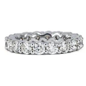3.44CTW Full Eternity Diamond Band, Round, Size 7 - 14K White Gold