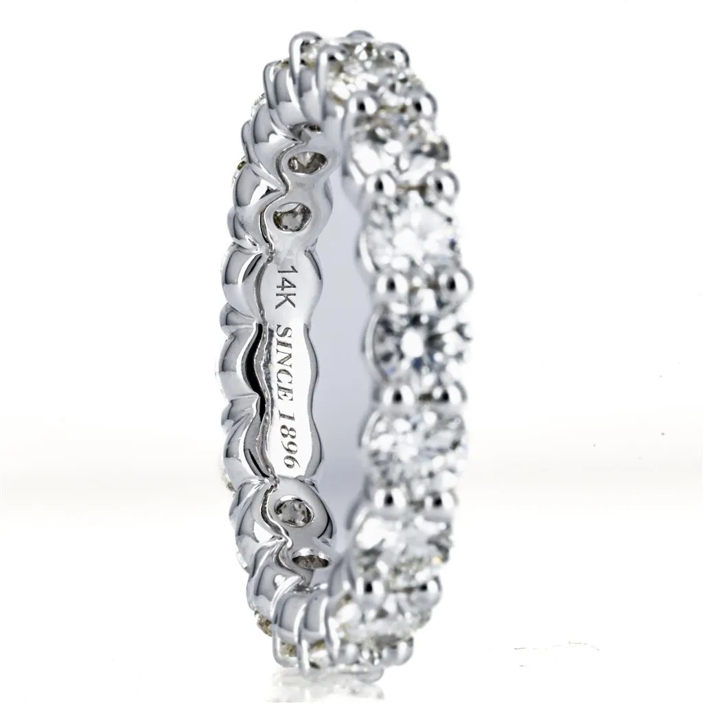 3.44CTW Full Eternity Diamond Band, Round, Size 7 - 14K White Gold