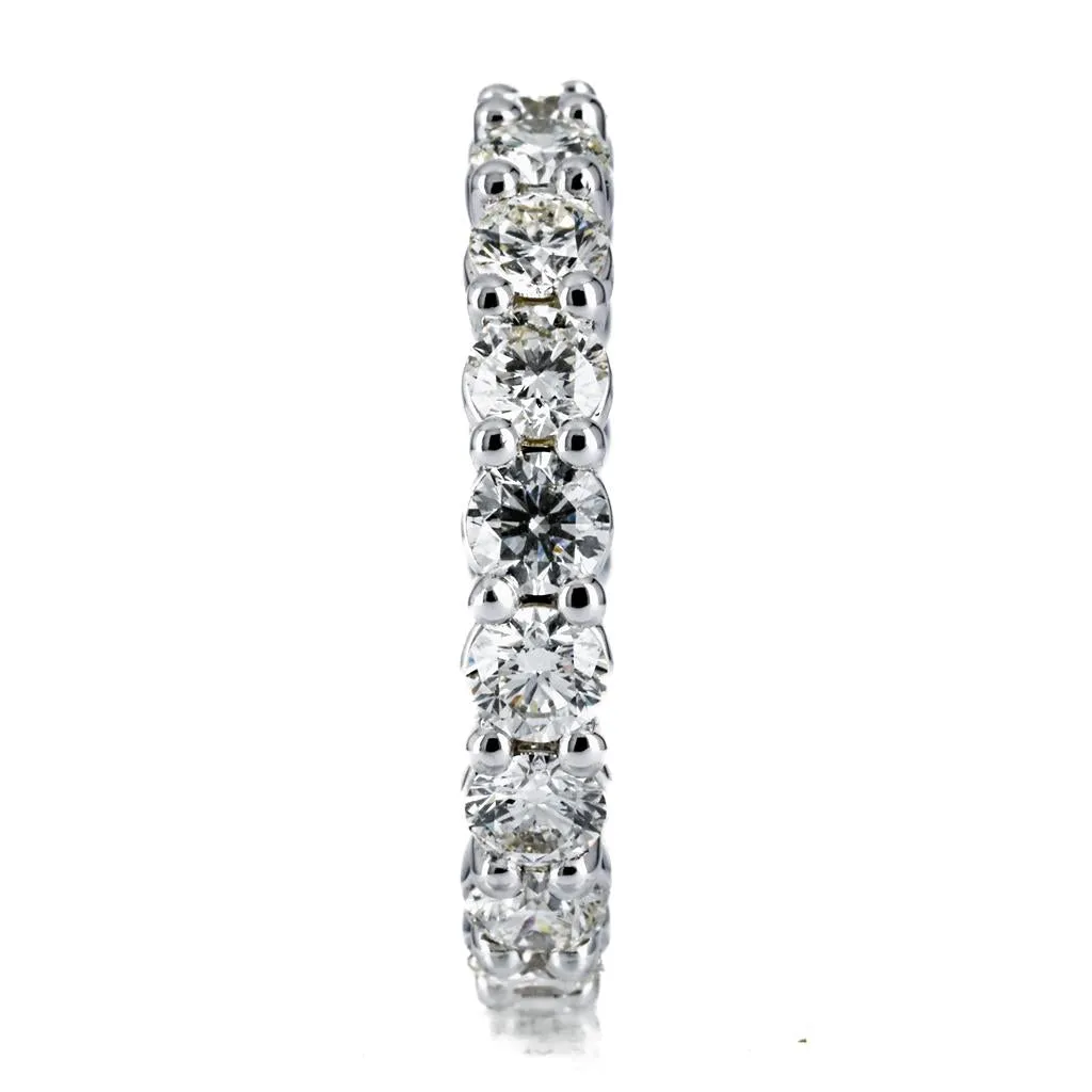 3.44CTW Full Eternity Diamond Band, Round, Size 7 - 14K White Gold