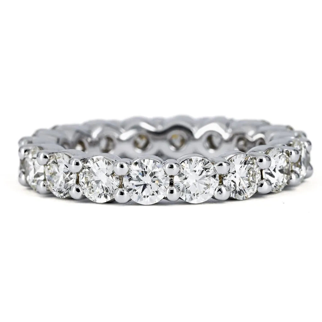 3.44CTW Full Eternity Diamond Band, Round, Size 7 - 14K White Gold