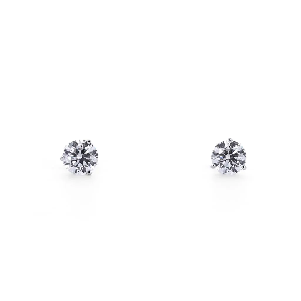 3.90ctw Martini Diamond Stud Earrings  14K White Gold