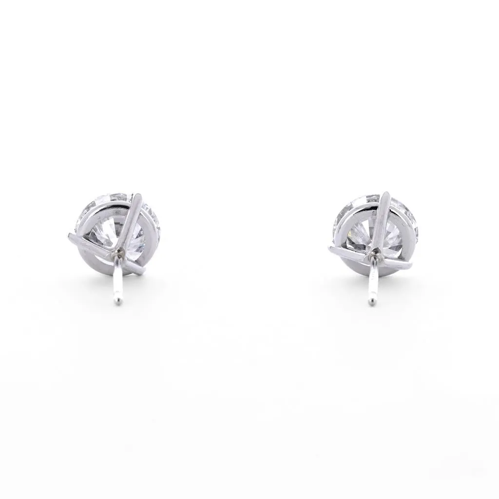 3.90ctw Martini Diamond Stud Earrings  14K White Gold