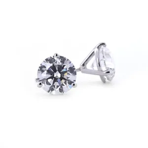 3.90ctw Martini Diamond Stud Earrings  14K White Gold