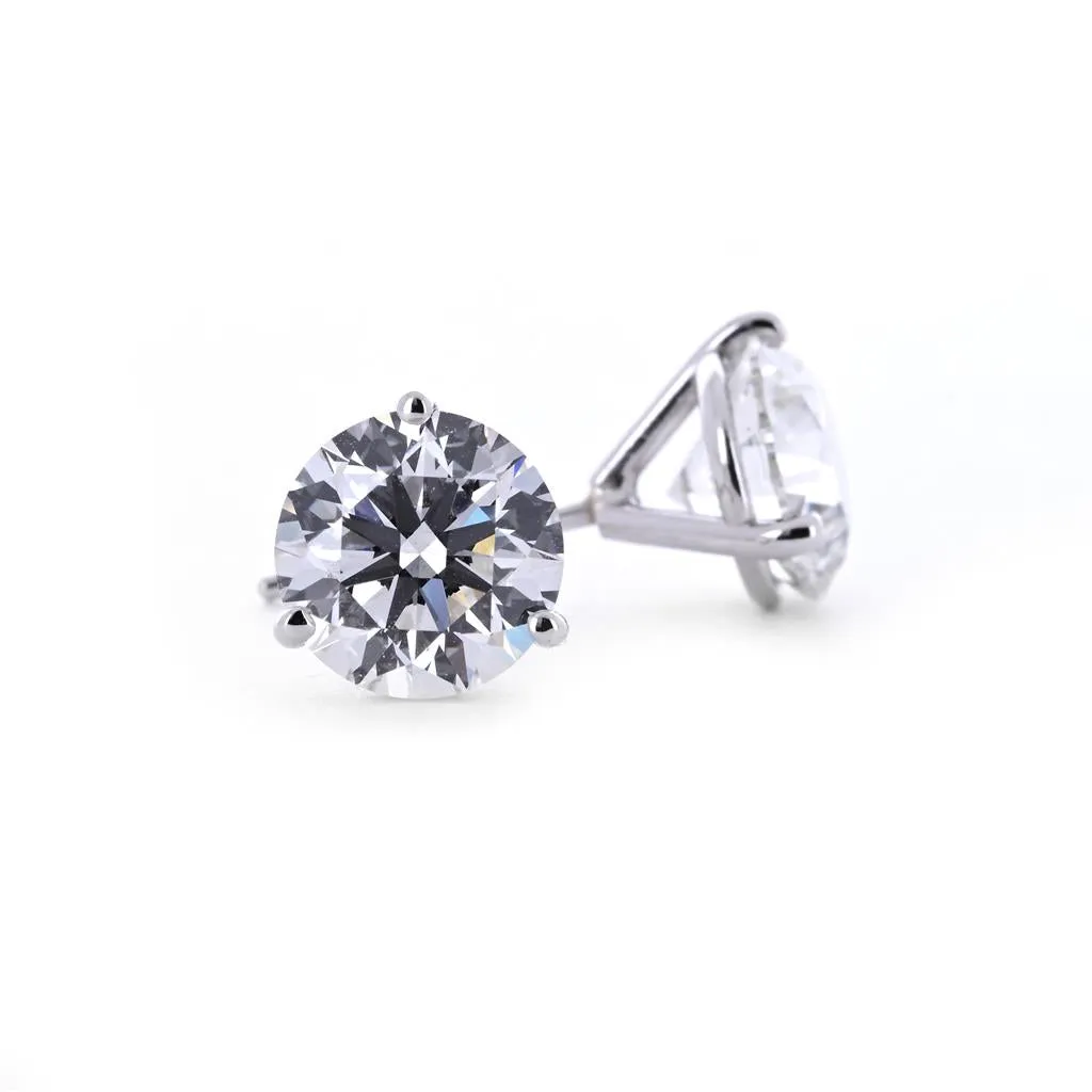 3.90ctw Martini Diamond Stud Earrings  14K White Gold