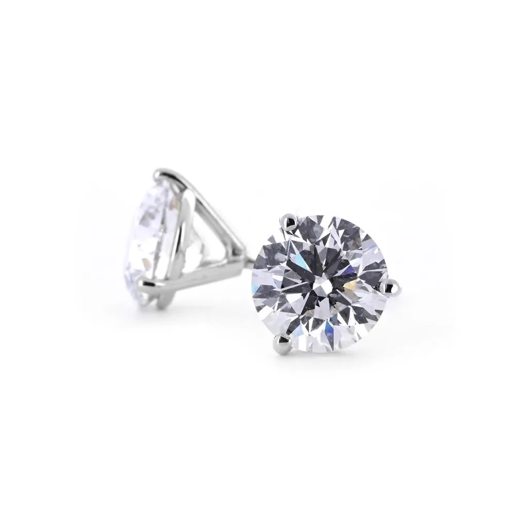 3.90ctw Martini Diamond Stud Earrings  14K White Gold