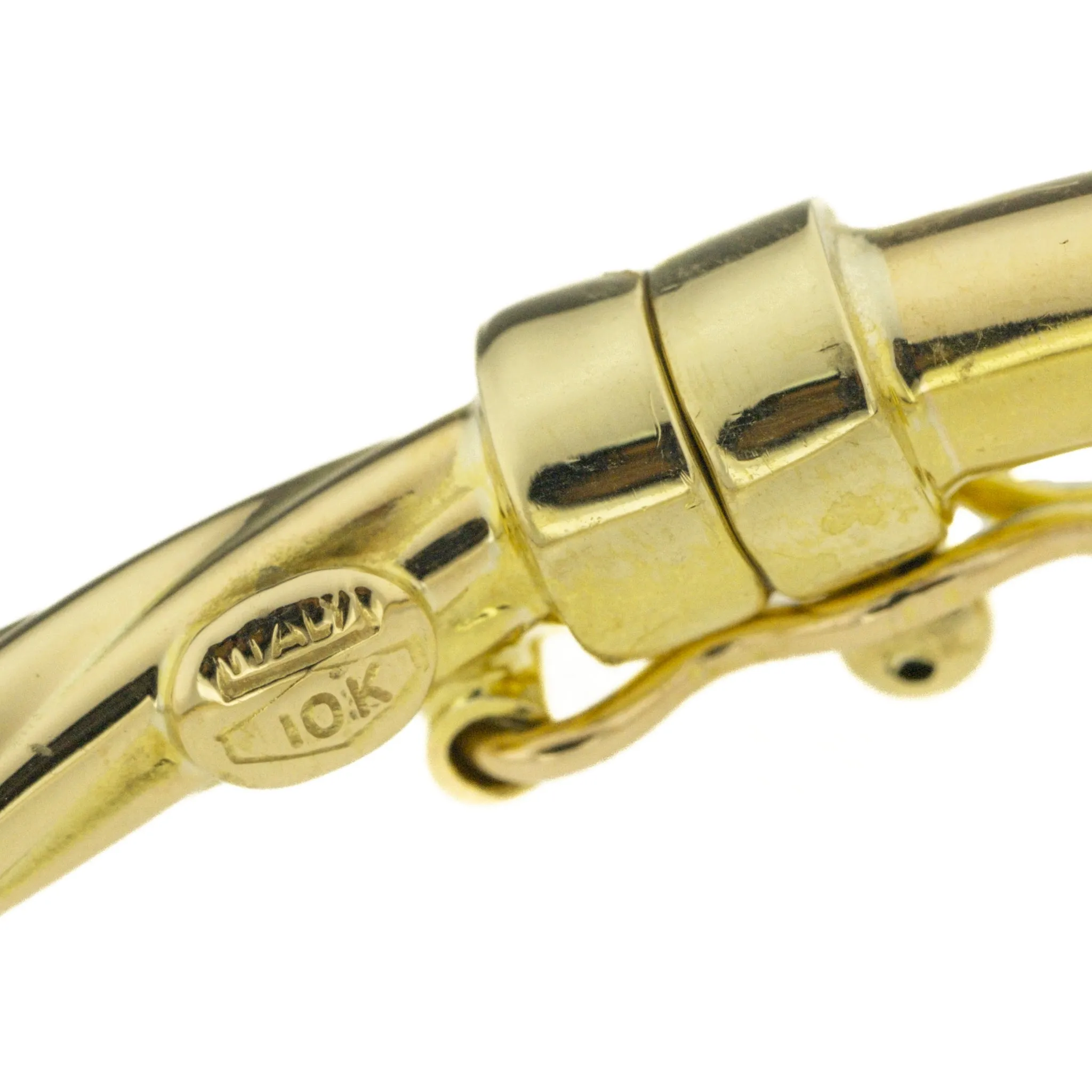 3mm Wide Hollow Twisted Hinged Bangle Bracelet in 10K Yellow Gold - 3.40 grams