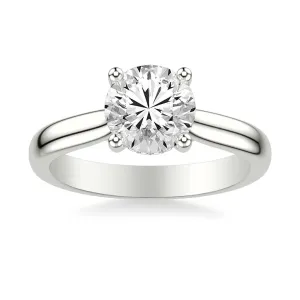 4 Prong Classic Solitaire Hidden Halo and Diamond Bridge Setting