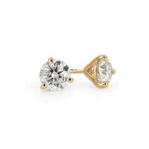 4.01ctw Round Diamond Stud Earrings - Yellow Gold