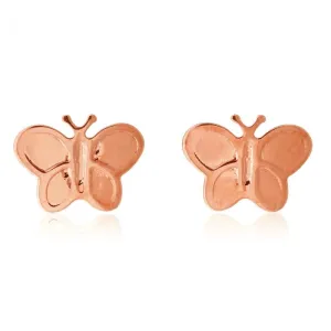 9ct Rose Gold Butterfly Stud Earrings