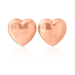 9CT Rose Gold Heart Stud Earring