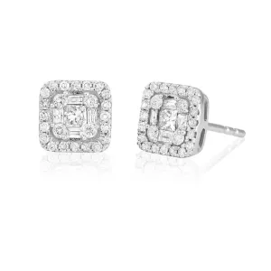 9ct White Gold 1/2 Carat Exquisite Diamond Stud Earrings