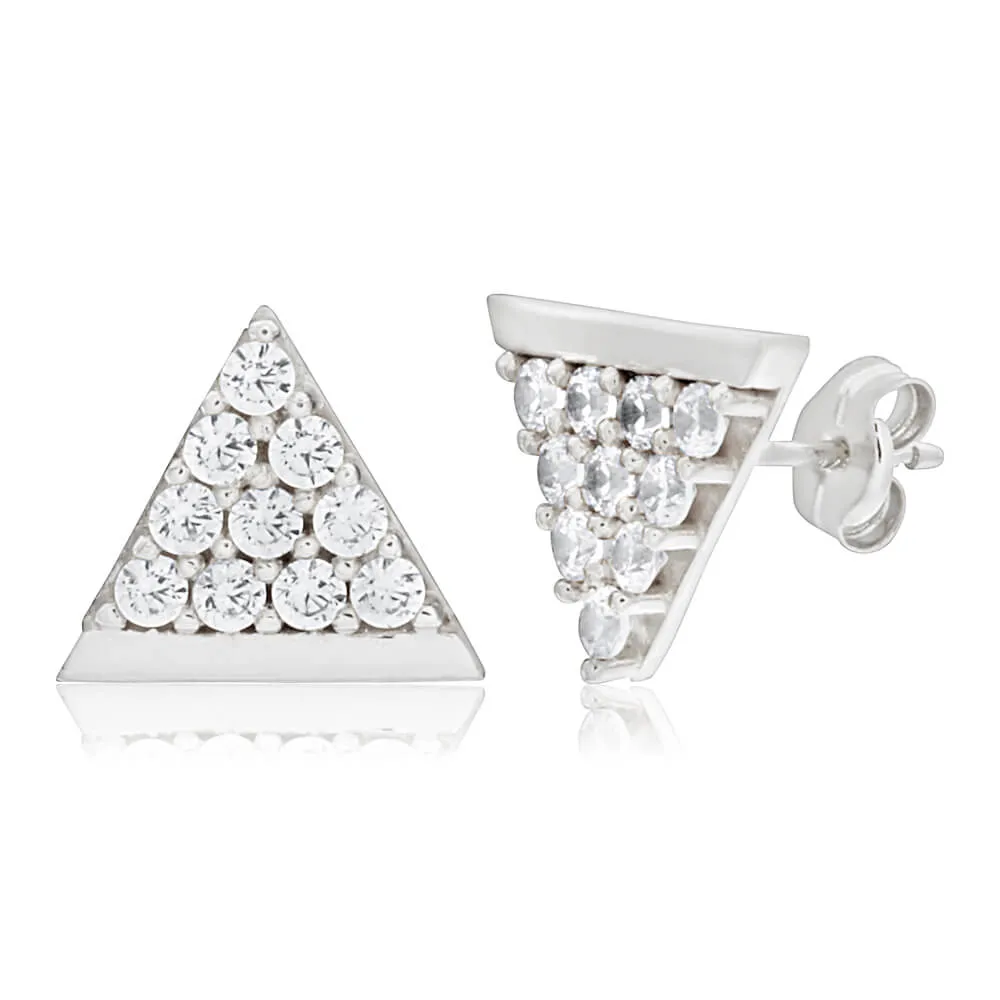 9ct White Gold Wonderful Cubic Zirconia Stud Earrings