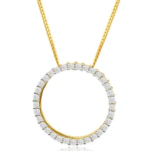 9ct Yellow Gold 1/4 Carat Diamond Pendant