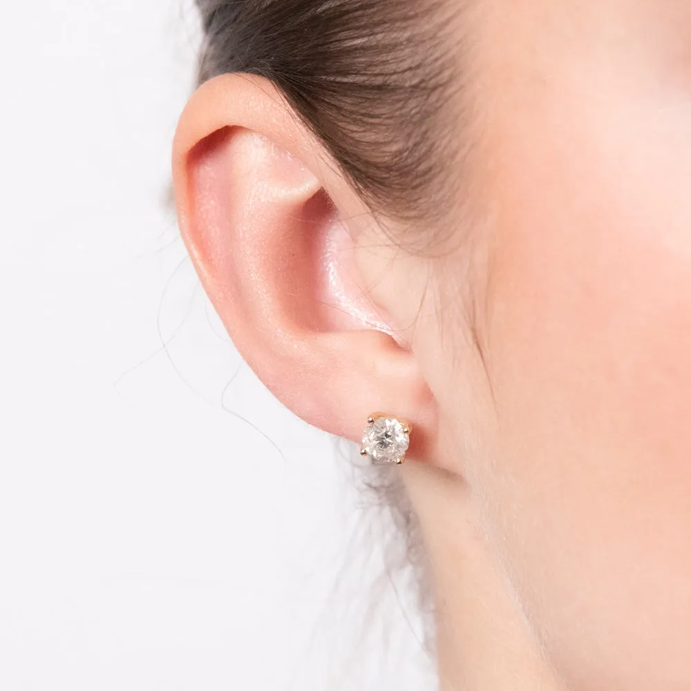 9ct Yellow Gold 1.40 Carat Diamond Stud Earrings