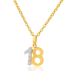 9ct Yellow Gold 18 Diamond Pendant