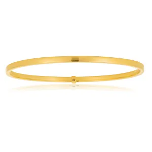 9ct Yellow Gold Bangle 3mm Tube 65mm diameter