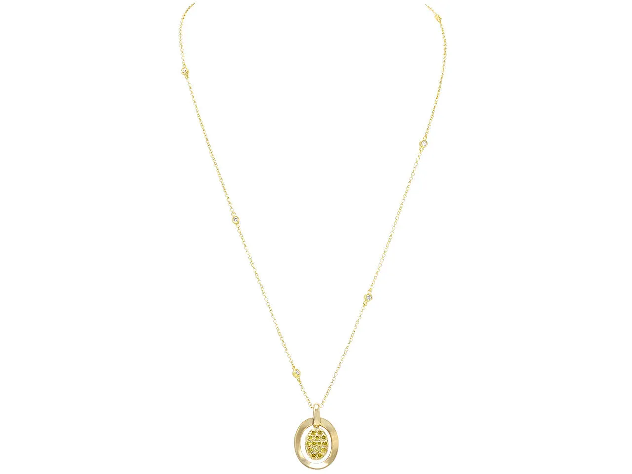 Alan Friedman Yellow Diamond Pendant Necklace in 18K Gold
