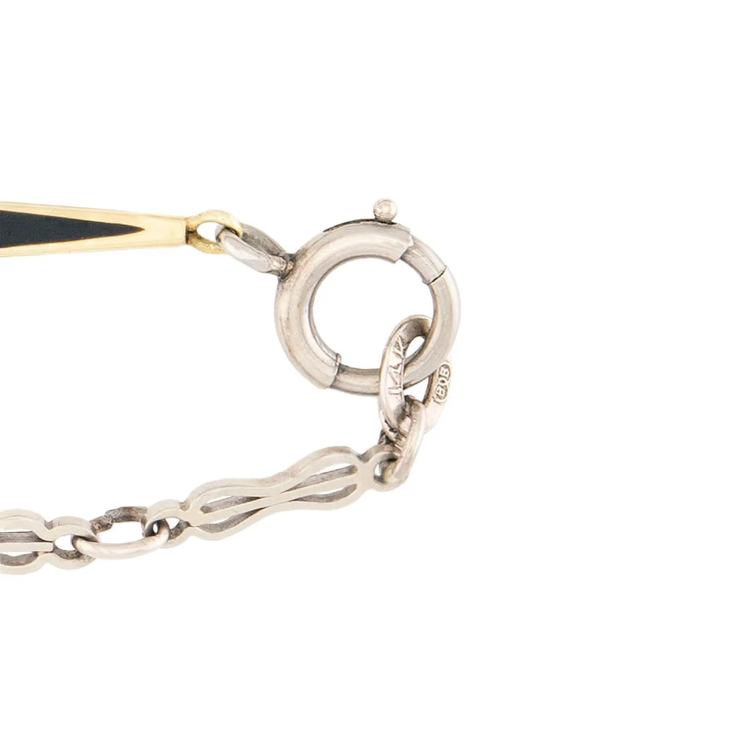 Art Deco 14k and Enamel Watch Chain