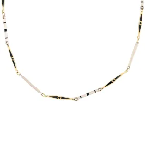 Art Deco 14k and Enamel Watch Chain
