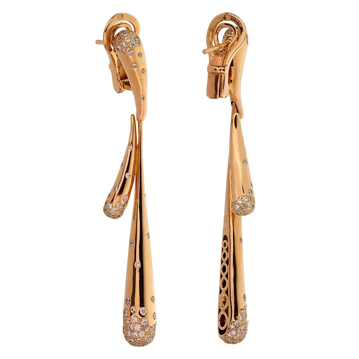 Audemars Piguet Diamond 18k Rose Gold Drop Earrings