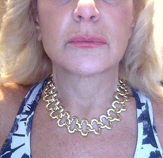Authentic Van Cleef & Arpels 18k Yellow Gold Large Alhambra Choker Necklace 1998