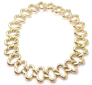 Authentic Van Cleef & Arpels 18k Yellow Gold Large Alhambra Choker Necklace 1998