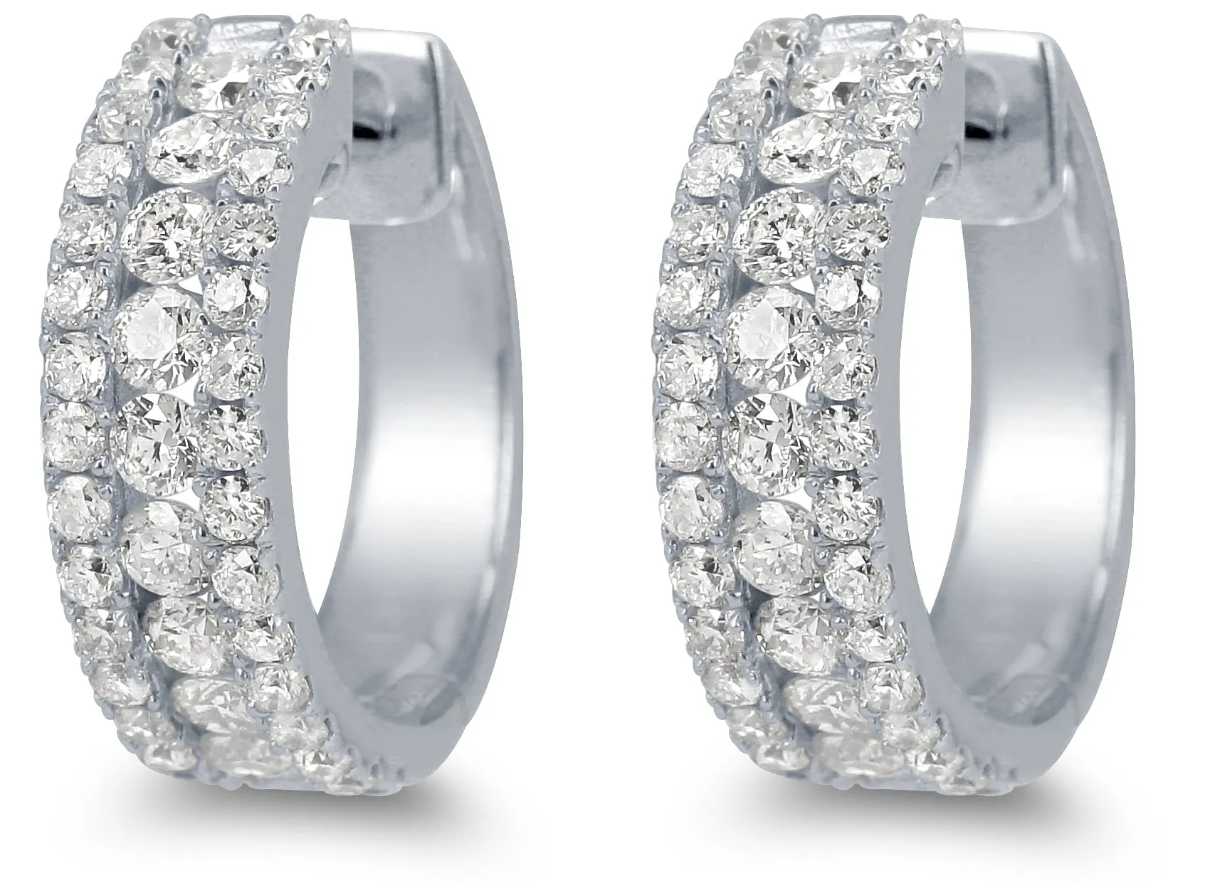 Bandiera Jewellers Diamond Hoop Earrings 0.98ct AER-9840