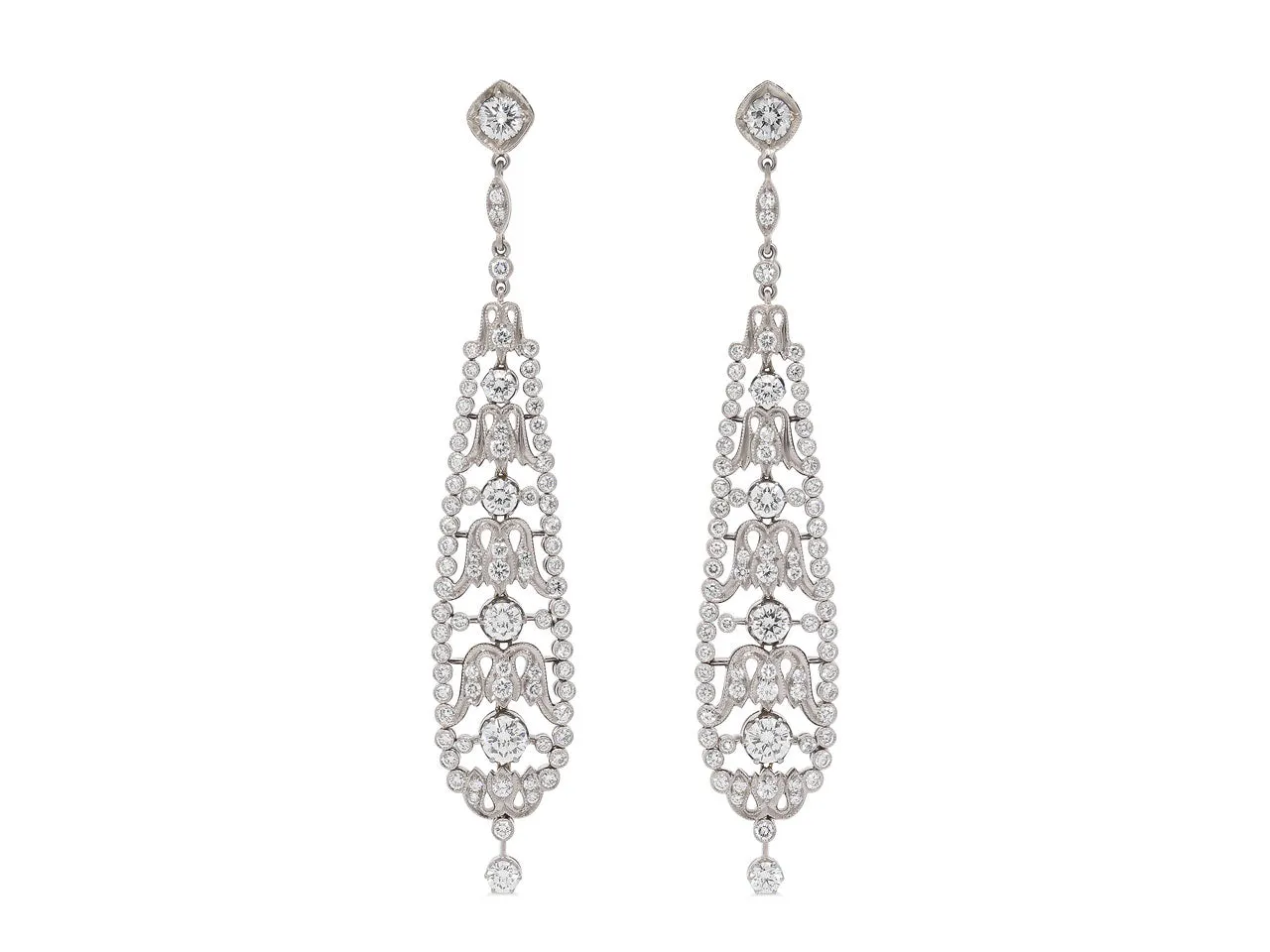 Beladora 'Reimagined' Diamond Pendant Earrings in 18K White Gold