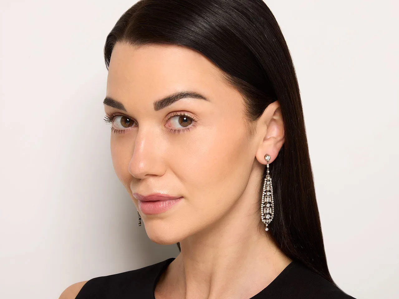 Beladora 'Reimagined' Diamond Pendant Earrings in 18K White Gold