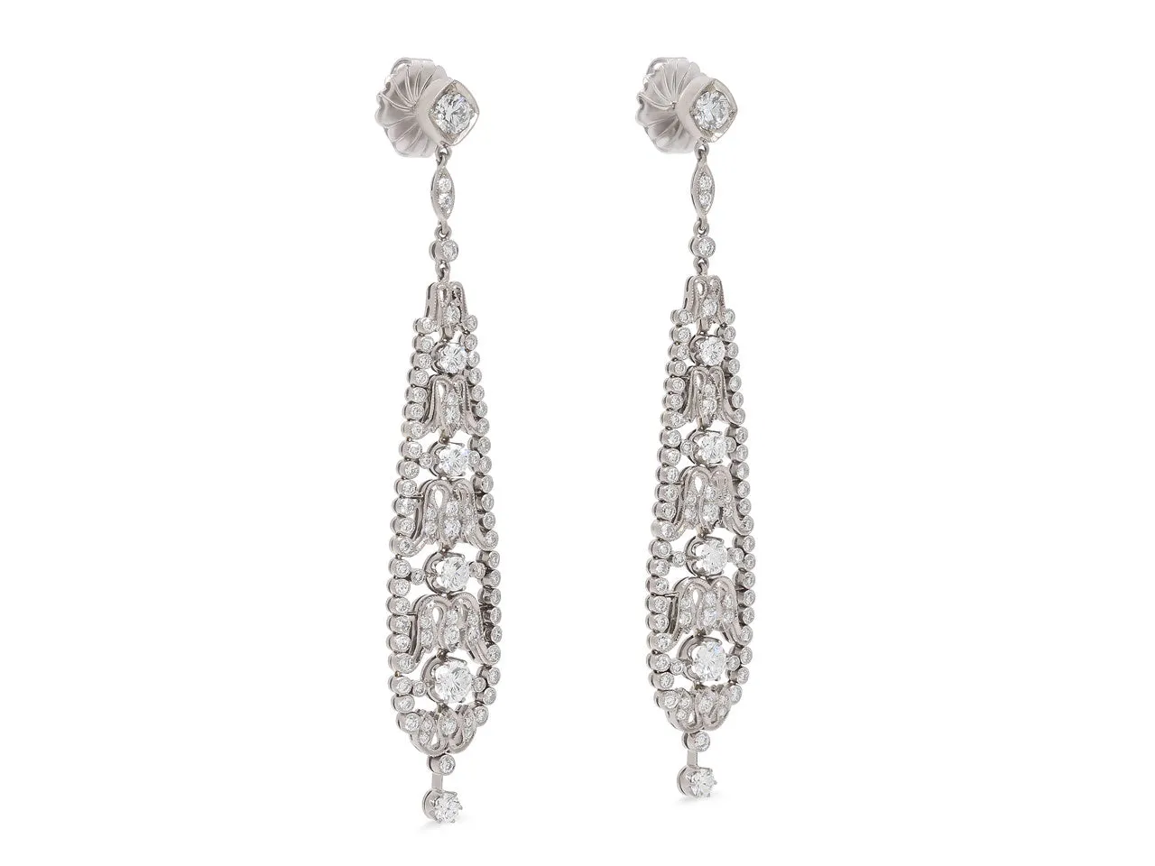 Beladora 'Reimagined' Diamond Pendant Earrings in 18K White Gold