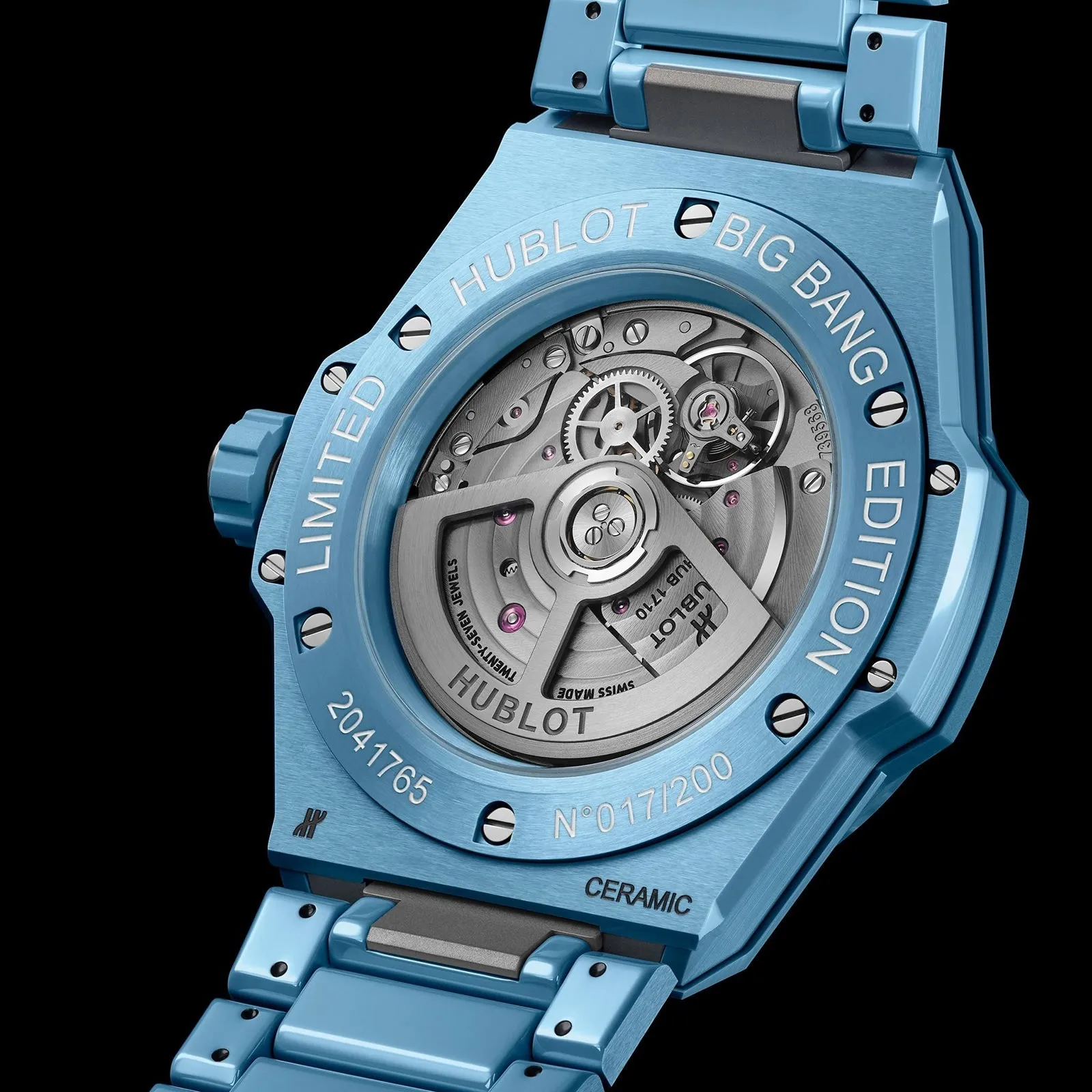 Big Bang Integrated Time Only Sky Blue Ceramic