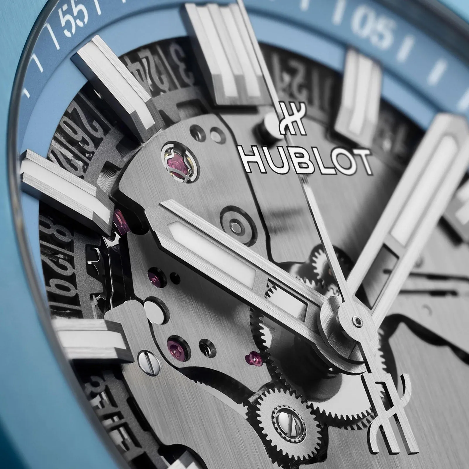 Big Bang Integrated Time Only Sky Blue Ceramic
